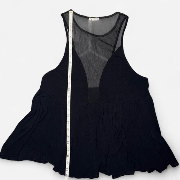 Free People Deep V Mesh Peplum Going Out Top - Picture 13 of 14